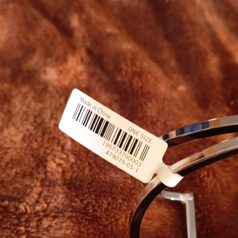 Silver Geometric Cuff Bracelet - image 3